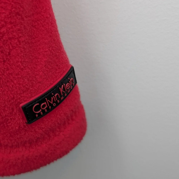 Calvin Klein Performance Activewear Red Fleece Zip Up Vest Size  Woman Medium - Picture 5 of 11